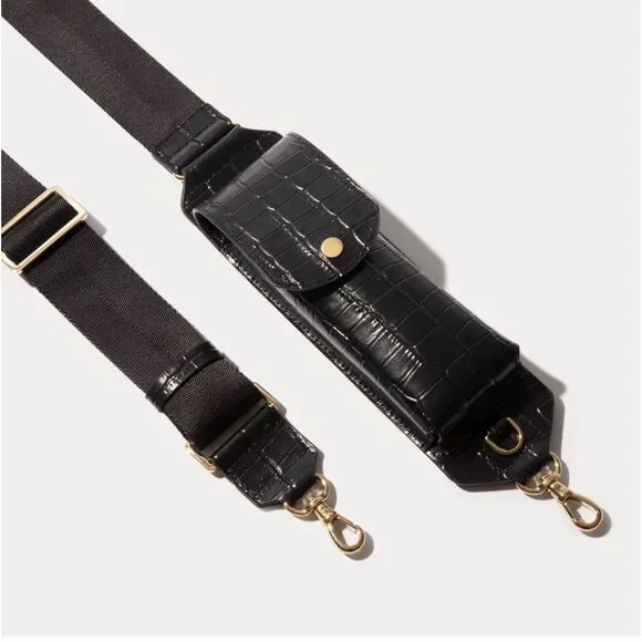 Bandolier black Lana crossbody crocodile/croc sunglasses strap No CASE**nip/nwt
